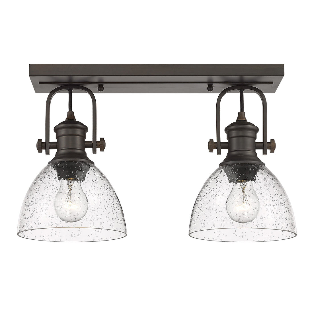 Golden - 3118-2SF RBZ-SD - Two Light Semi-Flush Mount - Hines RBZ - Rubbed Bronze