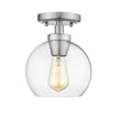 Golden - 4855-FM PW-CLR - One Light Flush Mount - Galveston PW - Pewter