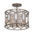 Minka-Lavery - 3585-795 - Three Light Semi Flush Mount - Hexly - Bronze & Sultry Silver