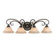 Golden - 8606-BA4 RBZ-TEA - Four Light Bath Vanity - Homestead RBZ - Rubbed Bronze