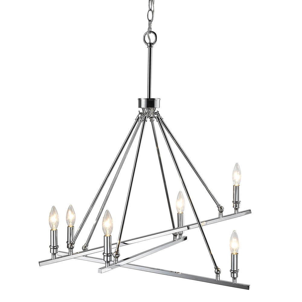 Golden - 2360-6 CH - Six Light Chandelier - Garvin CH - Chrome