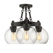 Golden - 4855-SF RBZ-SD - Three Light Semi-Flush Mount - Galveston - Rubbed Bronze