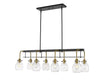 Z-Lite - 466-8L-MB-OBR - Eight Light Linear Chandelier - Kraken - Matte Black / Olde Brass