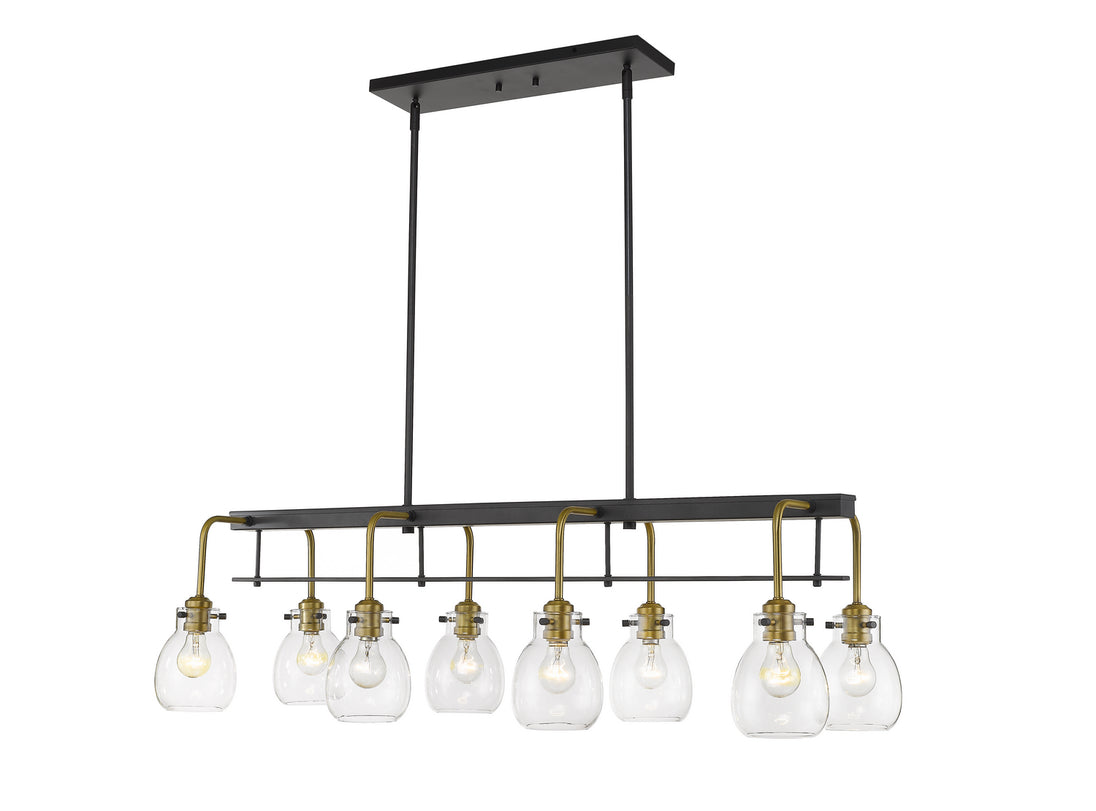 Z-Lite - 466-8L-MB-OBR - Eight Light Linear Chandelier - Kraken - Matte Black / Olde Brass