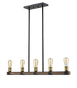 Z-Lite - 472-5L-RM - Five Light Linear Chandelier - Kirkland - Rustic Mahogany