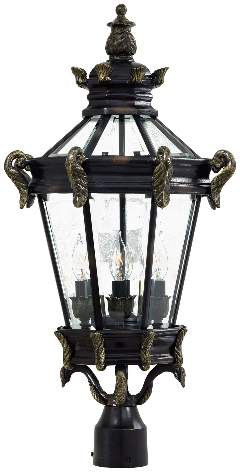 Minka-Lavery - 8936-95 - Four Light Post Mount - Stratford Hall - Heritage W/ Gold Highlights