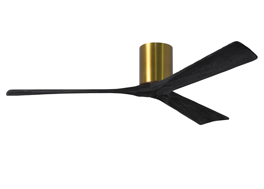 Matthews Fan Company - IR3H-BRBR-BK-60 - 60"Ceiling Fan - Irene - Brushed Brass