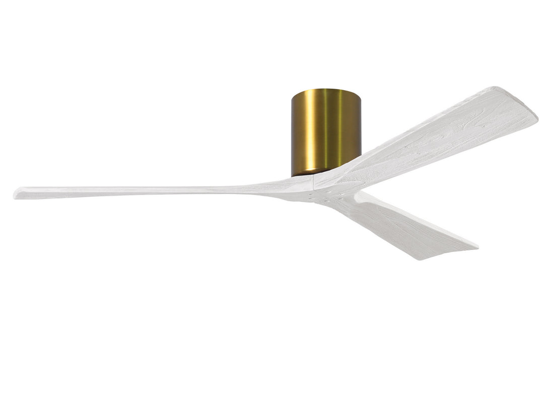 Matthews Fan Company - IR3H-BRBR-MWH-60 - 60"Ceiling Fan - Irene - Brushed Brass