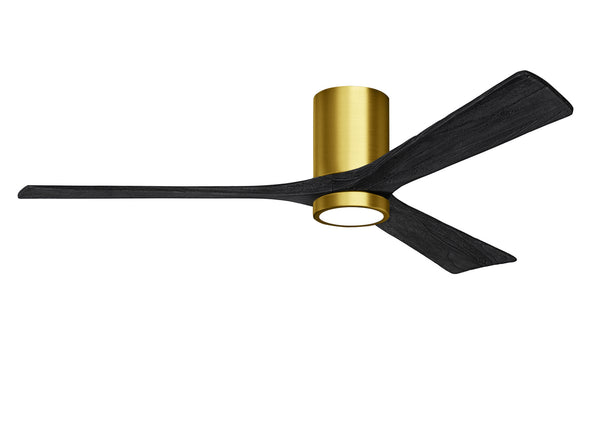 Matthews Fan Company - IR3HLK-BRBR-BK-60 - 60"Ceiling Fan - Irene - Brushed Brass