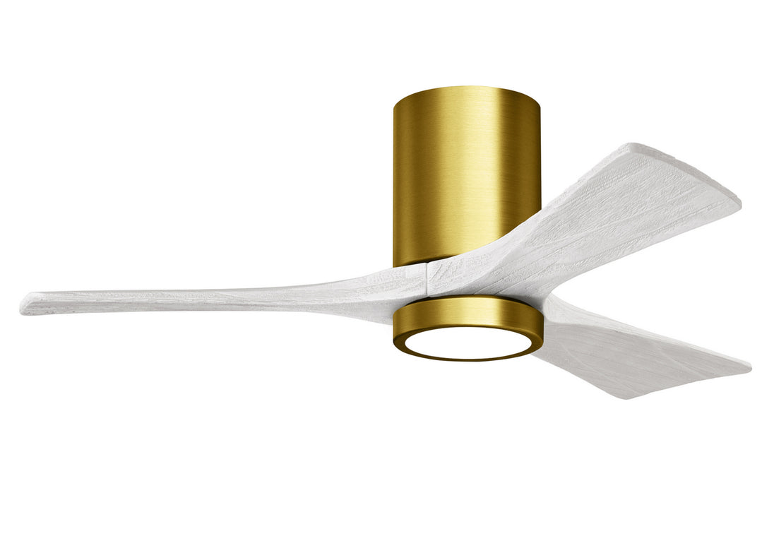 Matthews Fan Company - IR3HLK-BRBR-MWH-42 - 42"Ceiling Fan - Irene - Brushed Brass