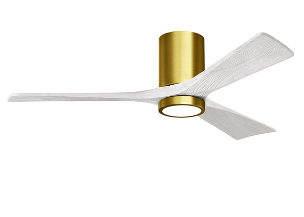 Matthews Fan Company - IR3HLK-BRBR-MWH-52 - 52"Ceiling Fan - Irene - Brushed Brass