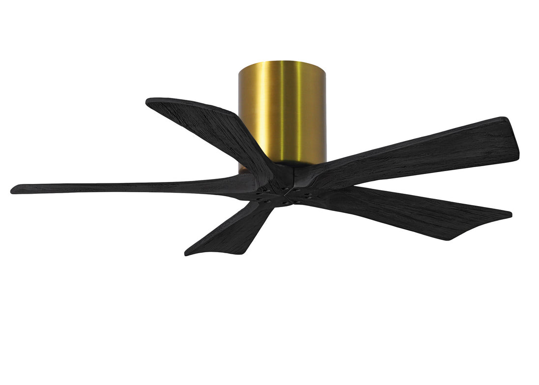 Matthews Fan Company - IR5H-BRBR-BK-42 - 42"Ceiling Fan - Irene - Brushed Brass