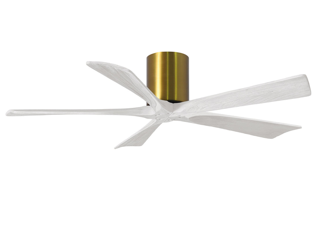 Matthews Fan Company - IR5H-BRBR-MWH-52 - 52"Ceiling Fan - Irene - Brushed Brass