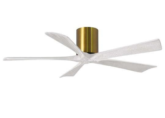 Matthews Fan Company - IR5H-BRBR-MWH-52 - 52"Ceiling Fan - Irene - Brushed Brass