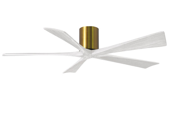 Matthews Fan Company - IR5H-BRBR-MWH-60 - 60"Ceiling Fan - Irene - Brushed Brass