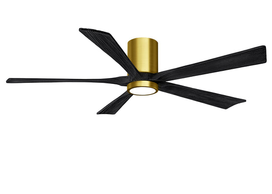 Matthews Fan Company - IR5HLK-BRBR-BK-60 - 60"Ceiling Fan - Irene - Brushed Brass