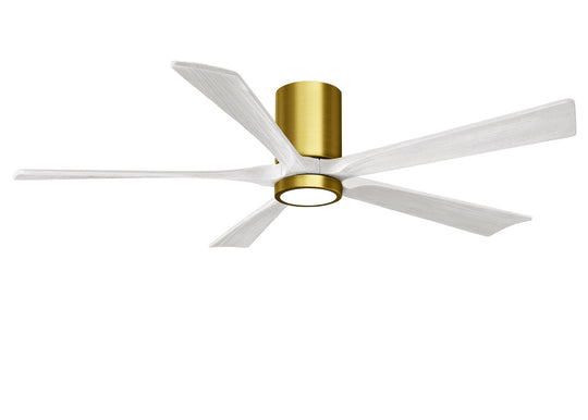 Matthews Fan Company - IR5HLK-BRBR-MWH-60 - 60"Ceiling Fan - Irene - Brushed Brass