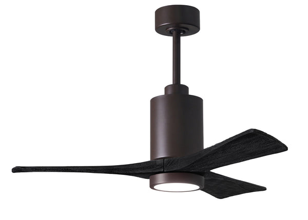 Matthews Fan Company - PA3-TB-BK-42 - 42"Ceiling Fan - Patricia - Textured Bronze