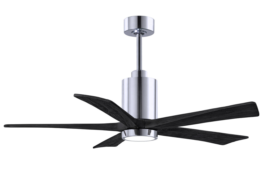 Matthews Fan Company - PA5-CR-BK-52 - 52"Ceiling Fan - Patricia - Polished Chrome