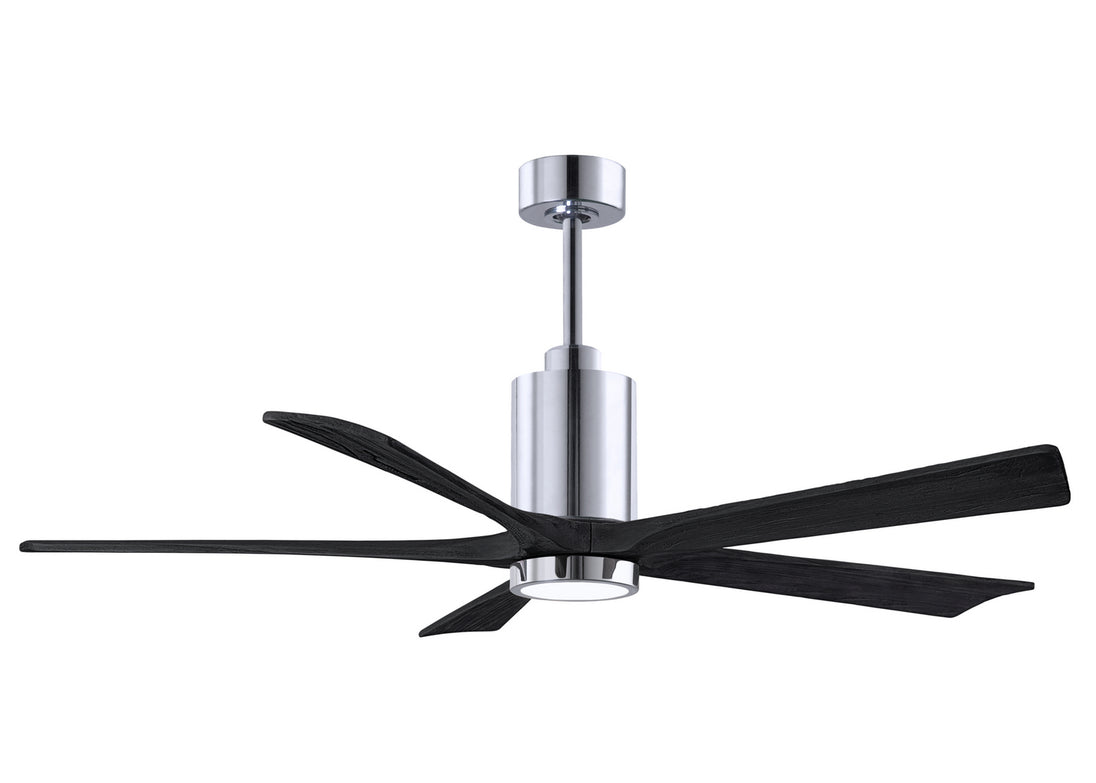 Matthews Fan Company - PA5-CR-BK-60 - 60"Ceiling Fan - Patricia - Polished Chrome