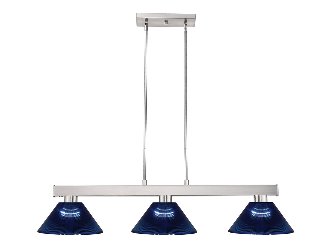 Z-Lite - 152BN-ARDB - Three Light Billiard - Cobalt - Brushed Nickel