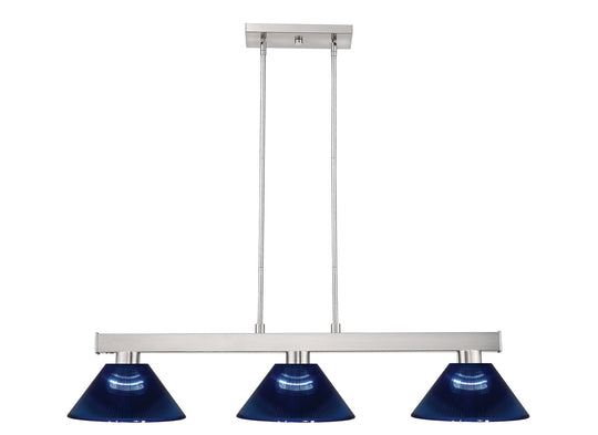 Z-Lite - 152BN-ARDB - Three Light Billiard - Cobalt - Brushed Nickel