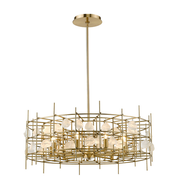 Z-Lite - 4007-32AGBR - Nine Light Chandelier - Garroway - Aged Brass