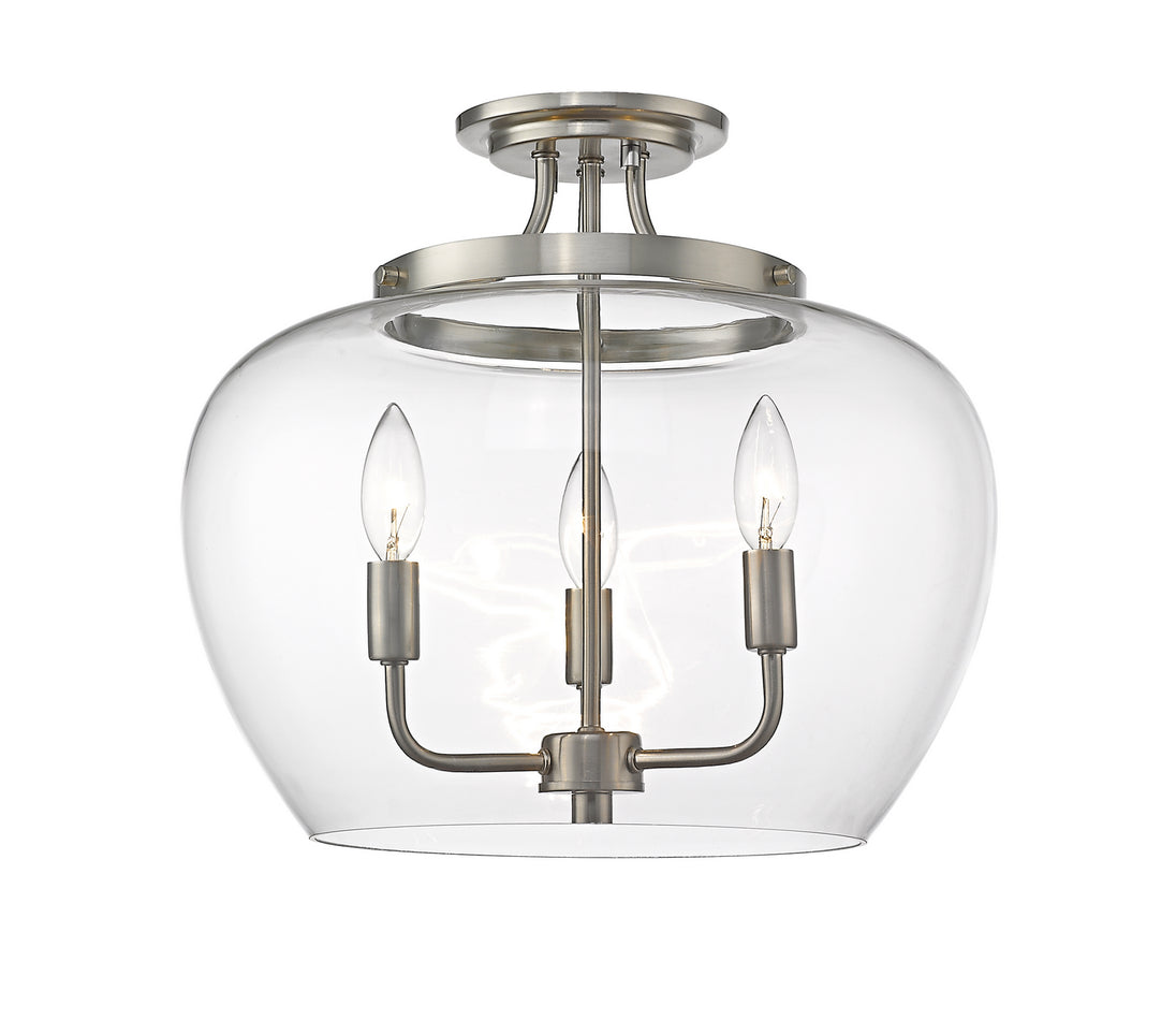 Z-Lite - 473SF-BN - Three Light Semi Flush Mount - Joliet - Brushed Nickel