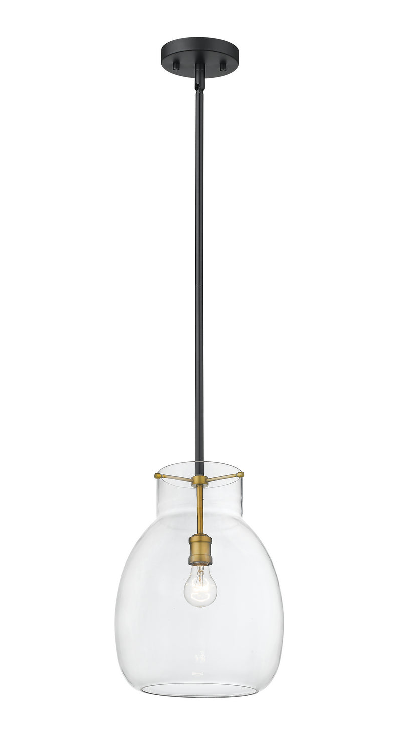 Z-Lite - 476P-ROD-MB-OBR - One Light Pendant - Bella - Matte Black / Olde Brass