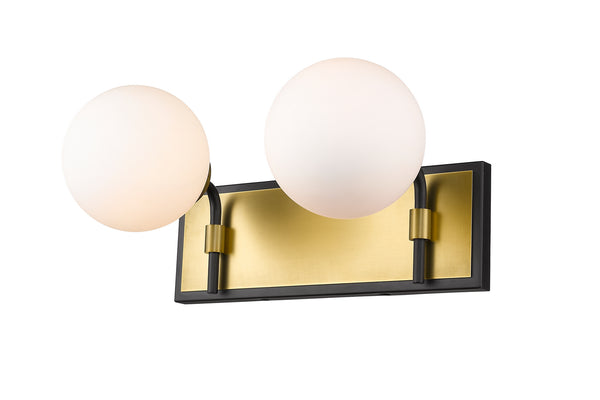 Z-Lite - 477-2V-MB-OBR - Two Light Vanity - Parsons - Matte Black / Olde Brass