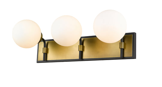 Z-Lite - 477-3V-MB-OBR - Three Light Vanity - Parsons - Matte Black / Olde Brass