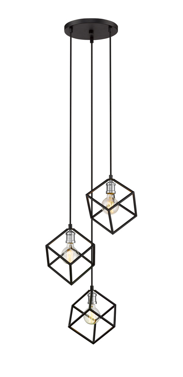 Z-Lite - 478-3MB-BN - Three Light Chandelier - Vertical - Matte Black / Brushed Nickel