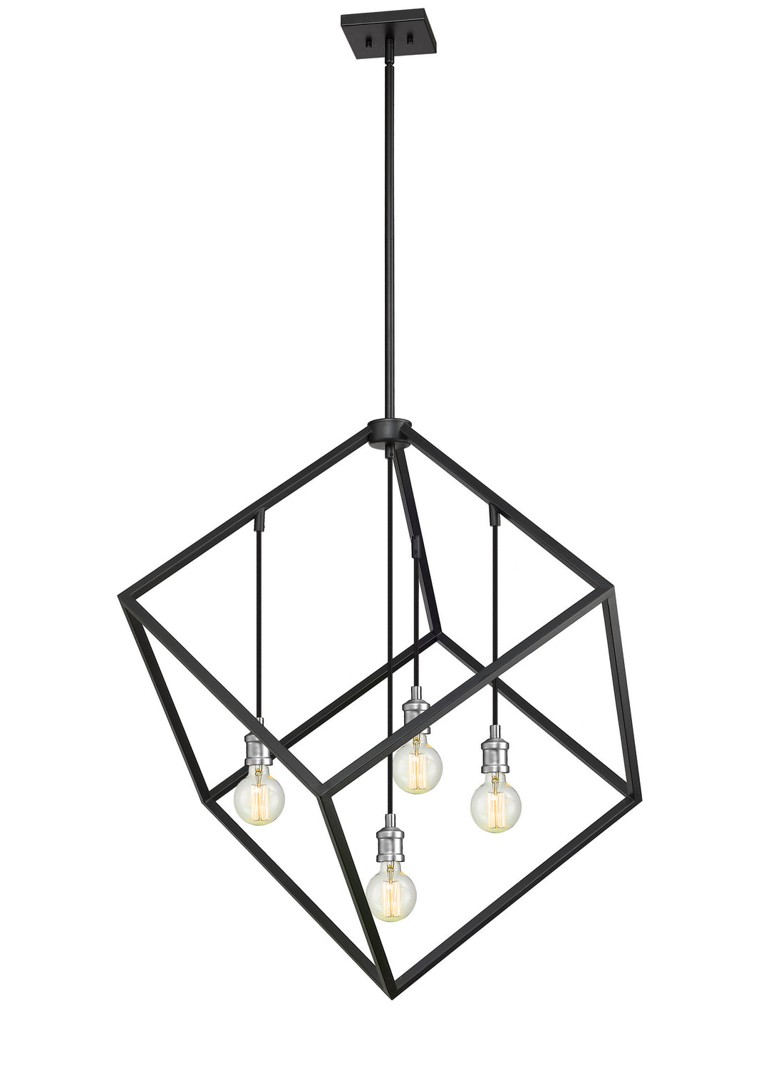 Z-Lite - 478P34-MB-BN - Four Light Chandelier - Vertical - Matte Black / Brushed Nickel