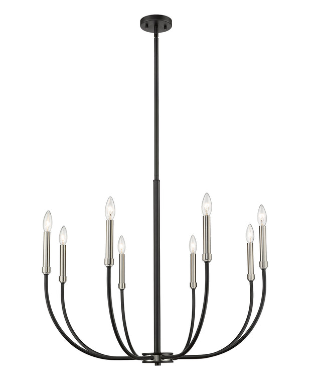 Z-Lite - 479-8MB-BN - Eight Light Chandelier - Haylie - Matte Black / Brushed Nickel