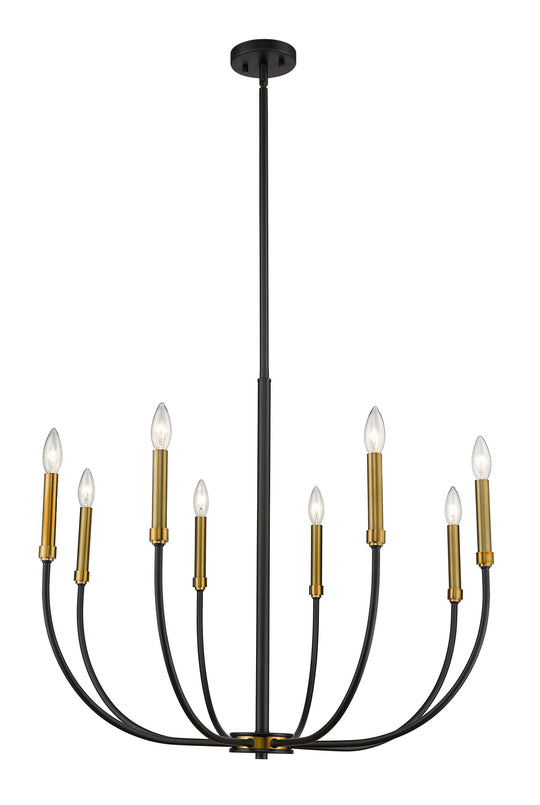 Z-Lite - 479-8MB-OBR - Eight Light Chandelier - Haylie - Matte Black / Olde Brass