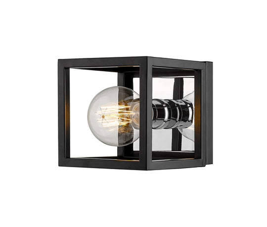 Z-Lite - 480-1S-MB-CH - One Light Wall Sconce - Kube - Matte Black / Chrome