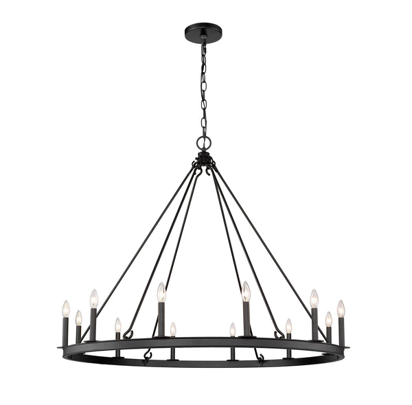 Z-Lite - 482R-12MB - 12 Light Chandelier - Barclay - Matte Black