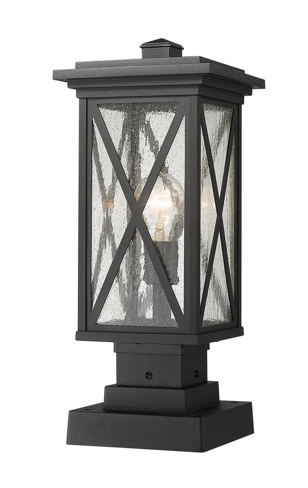 Z-Lite - 583PHMS-SQPM-BK - One Light Outdoor Pier Mount - Brookside - Black