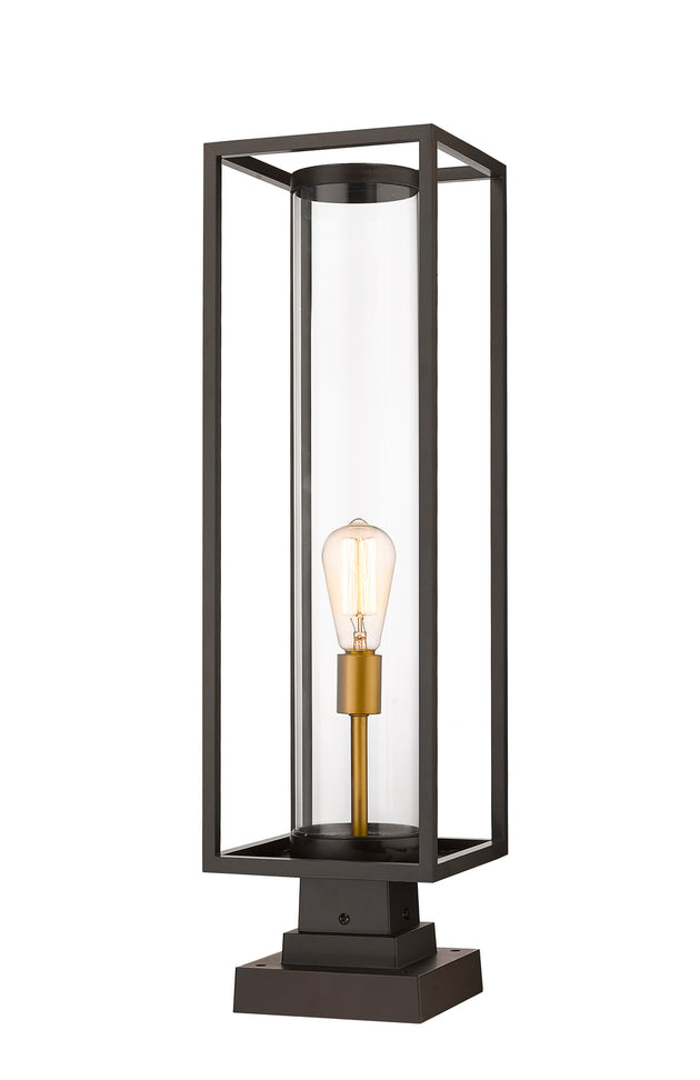 Z-Lite - 584PHBS-SQPM-DBZ - One Light Outdoor Pier Mount - Dunbroch - Deep Bronze / Outdoor Brass