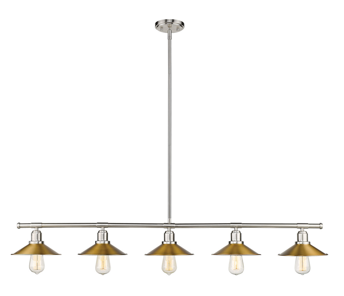 Z-Lite - 613-5L-BN+FB - Five Light Linear Chandelier - Casa - Brushed Nickel