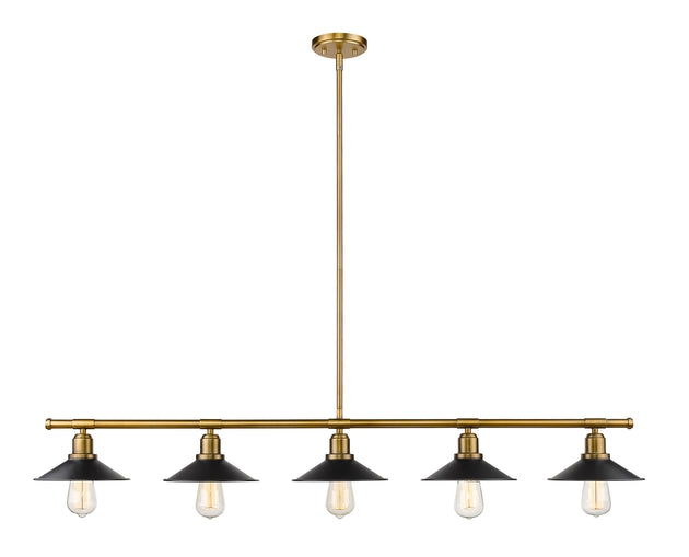 Z-Lite - 613-5L-FB+MB - Five Light Linear Chandelier - Casa - Factory Brass