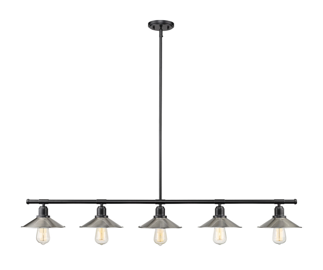 Z-Lite - 613-5L-MB+BN - Five Light Linear Chandelier - Casa - Matte Black