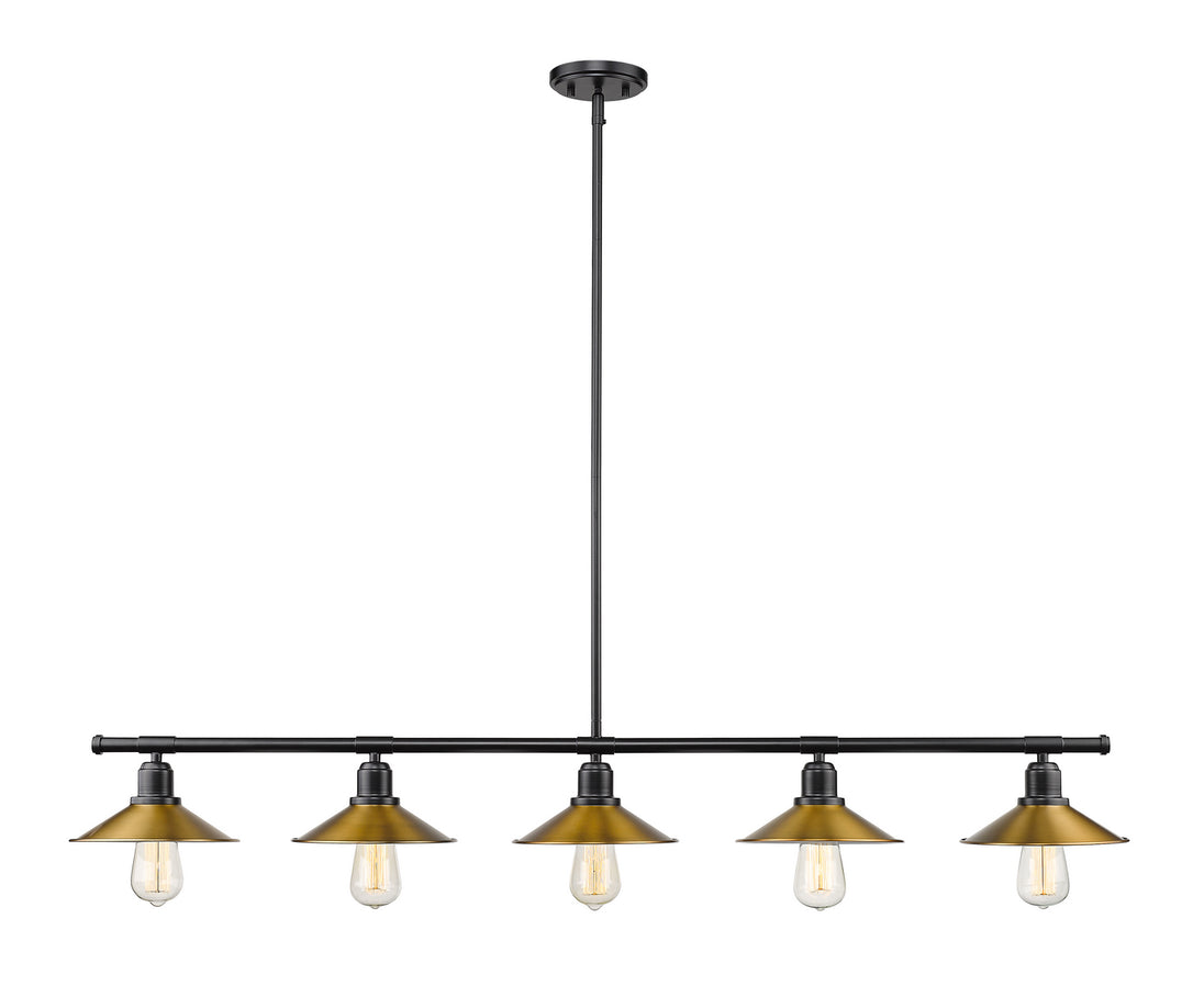 Z-Lite - 613-5L-MB+FB - Five Light Linear Chandelier - Casa - Matte Black