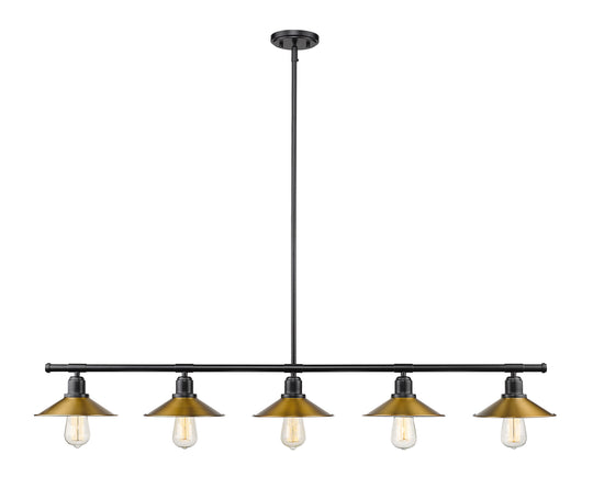 Z-Lite - 613-5L-MB+FB - Five Light Linear Chandelier - Casa - Matte Black