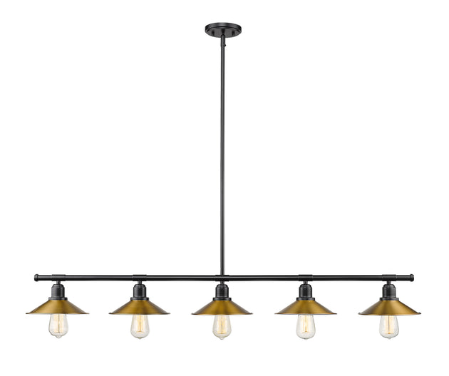 Z-Lite - 613-5L-MB+FB - Five Light Linear Chandelier - Casa - Matte Black