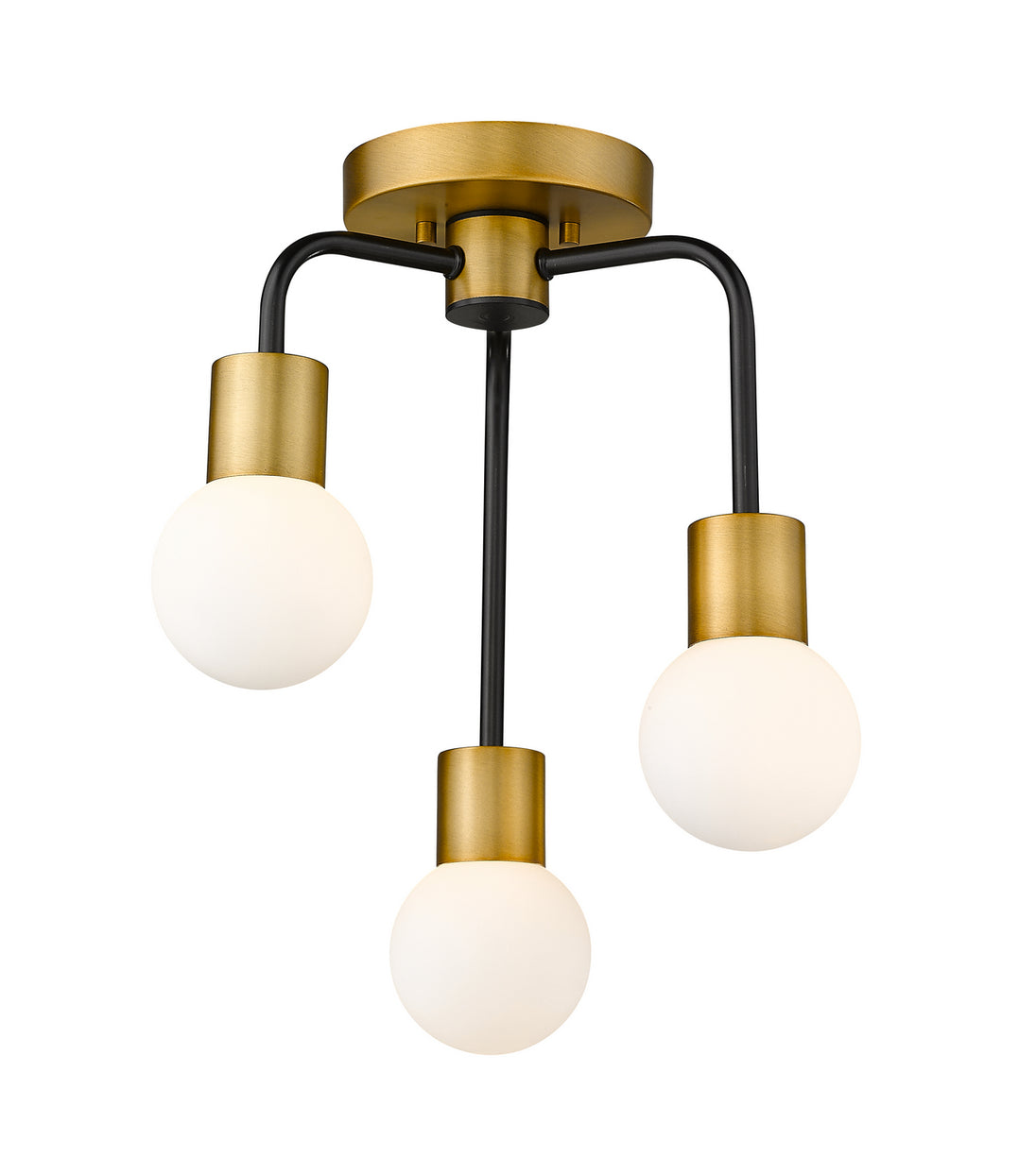 Z-Lite - 621-3SF-MB-FB - Three Light Semi Flush Mount - Neutra - Matte Black / Foundry Brass