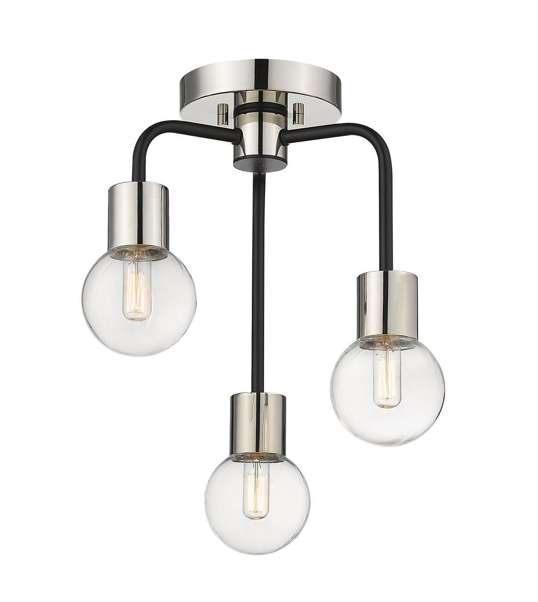 Z-Lite - 621-3SF-MB-PN - Three Light Semi Flush Mount - Neutra - Matte Black / Polished Nickel