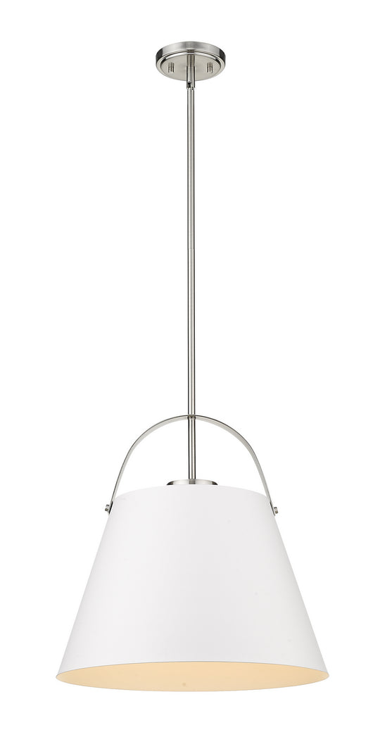 Z-Lite - 726P18-MW+BN - One Light Pendant - Z-Studio - Matte White / Brushed Nickel