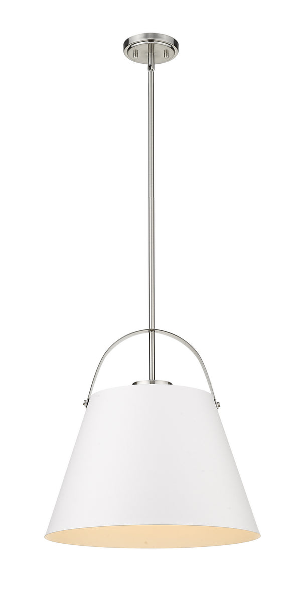 Z-Lite - 726P18-MW+BN - One Light Pendant - Z-Studio - Matte White / Brushed Nickel