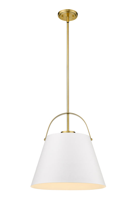 Z-Lite - 726P18-MW+HBR - One Light Pendant - Z-Studio - Matte White / Heritage Brass